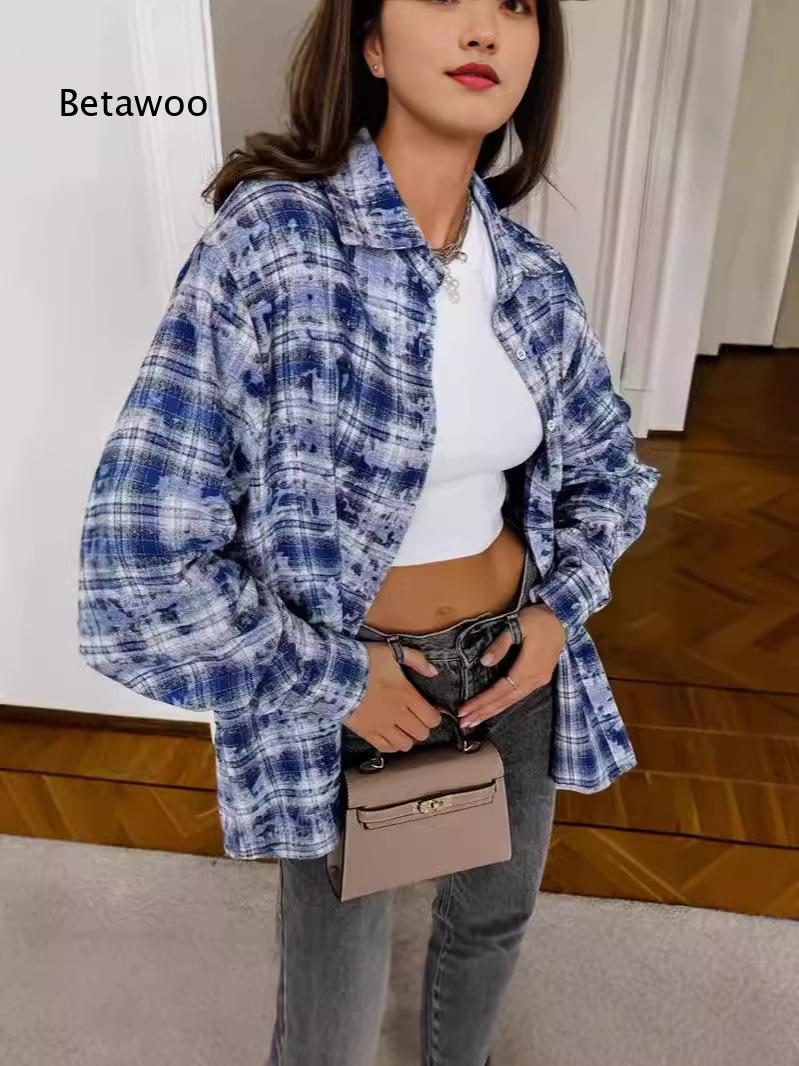 Oversized Loose Plaid Shirt Fo - đánh giá và giá Fashion Street Night